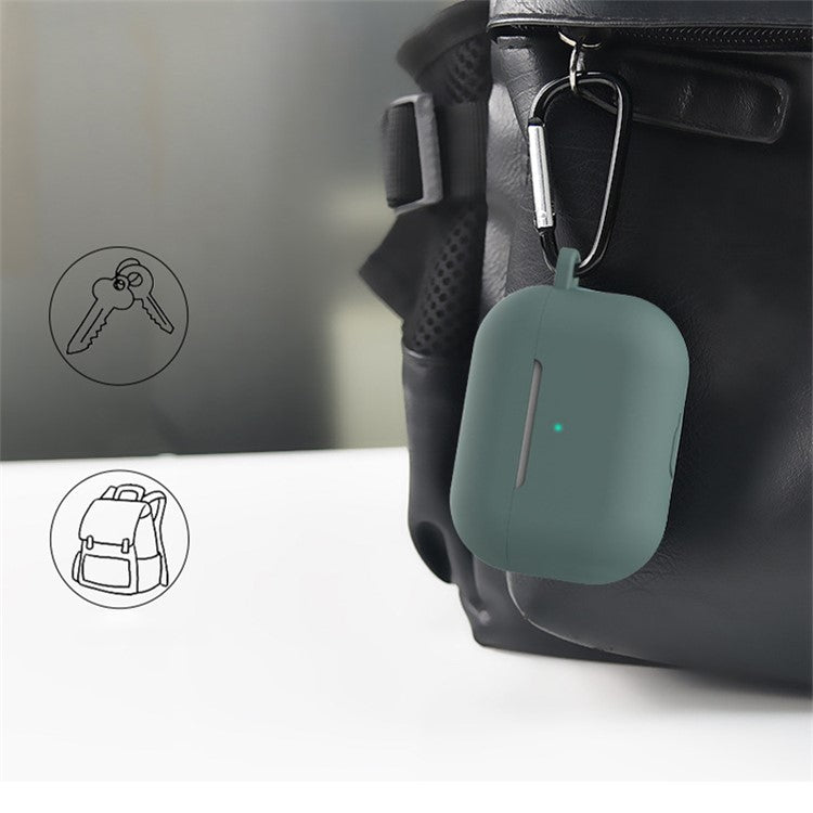 5 in 1 For Apple AirPods Pro 2 Charging Case Cover Headset Silicone Case Protector Set with Earbuds Holder  /  Anti-lost Neck Strap  /  Buckle - Light Green