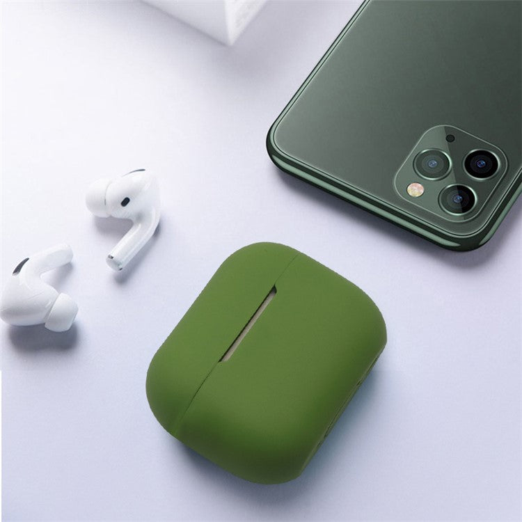 For AirPods Pro 2 Soft Silicone Case Full Protection Anti-Dust Earphone Cover with Anti-Lost Lanyard - White