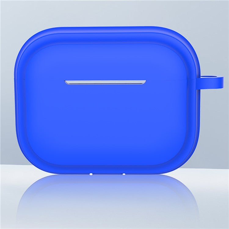 For AirPods Pro 2 Stripe Silicone Case Shock-Absorbing Protective Earphone Cover with Keychain - Blue