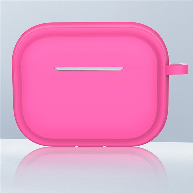 For AirPods Pro 2 Stripe Silicone Case Shock-Absorbing Protective Earphone Cover with Keychain - Rose