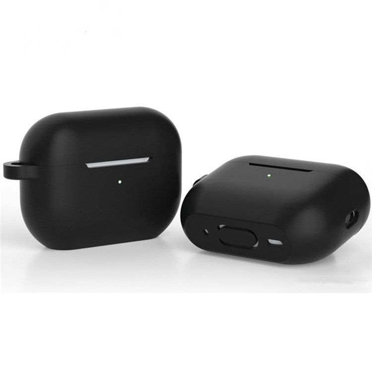 For AirPods Pro 2 Bluetooth Earphone Flat Bottom Silicone Protective Case Anti-scratch Anti-drop Cover - Black