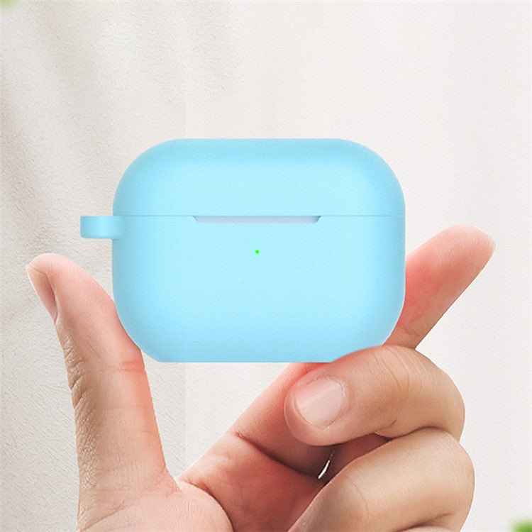 For AirPods Pro 2 Bluetooth Earphone Flat Bottom Silicone Protective Case Anti-scratch Anti-drop Cover - Black