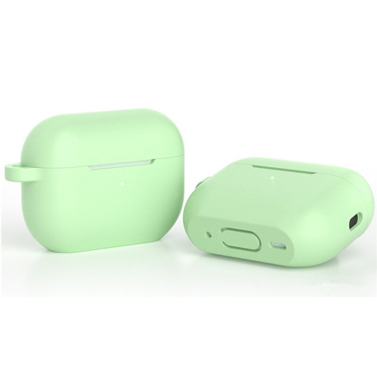 For AirPods Pro 2 Bluetooth Earphone Flat Bottom Silicone Protective Case Anti-scratch Anti-drop Cover - Matcha Green