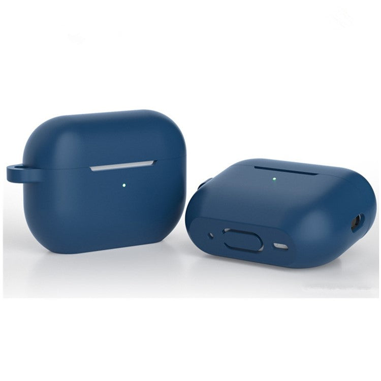 For AirPods Pro 2 Bluetooth Earphone Flat Bottom Silicone Protective Case Anti-scratch Anti-drop Cover - Midnight Blue