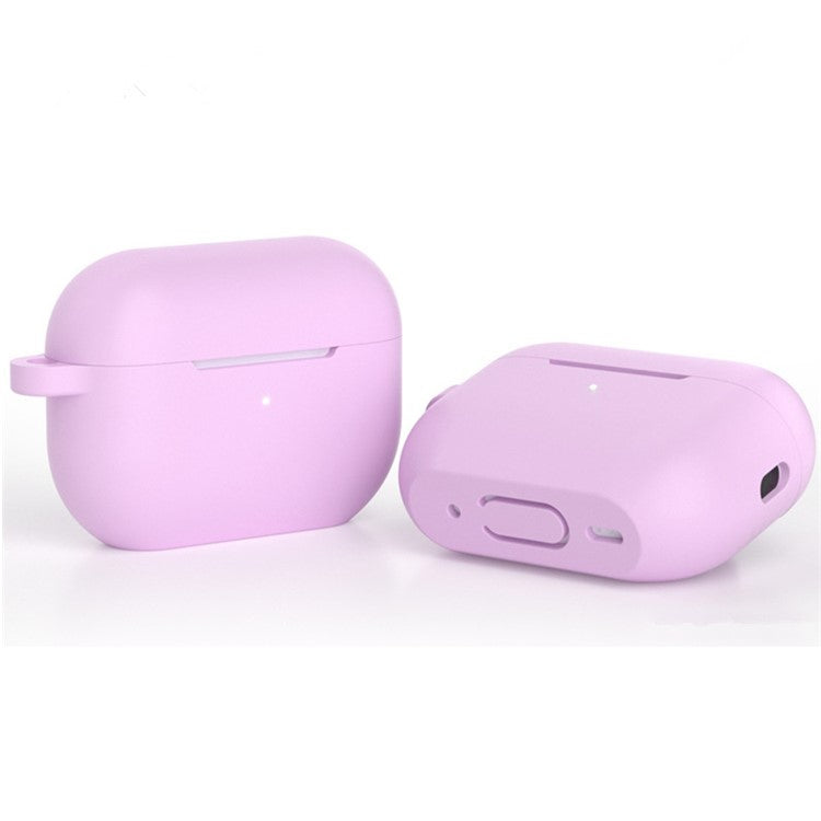 For AirPods Pro 2 Bluetooth Earphone Flat Bottom Silicone Protective Case Anti-scratch Anti-drop Cover - Purple