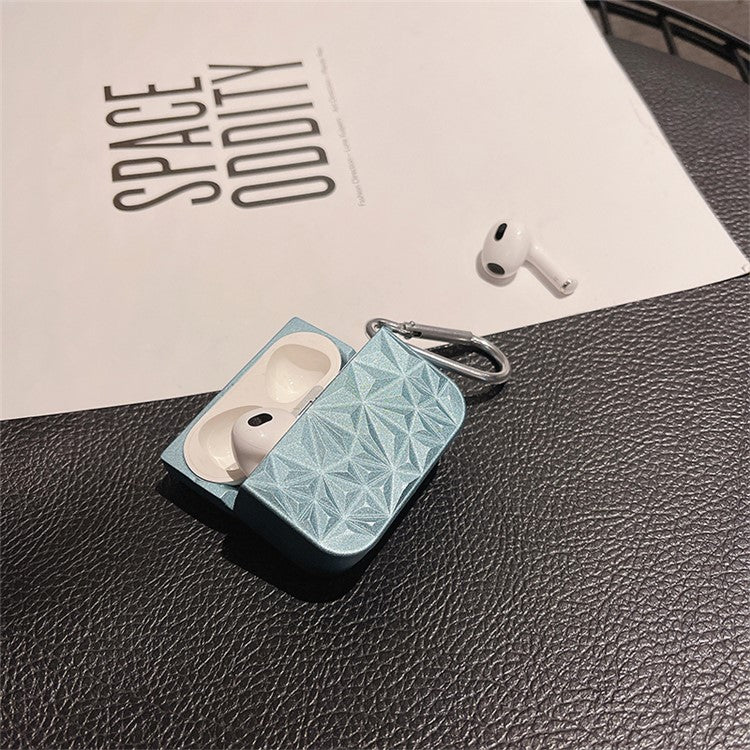 For Apple AirPods 3 Stylish Diamond Texture Protective Case Hard PC Drop-proof Cover - Blue