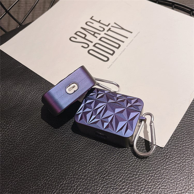 For Apple AirPods 3 Stylish Diamond Texture Protective Case Hard PC Drop-proof Cover - Purple