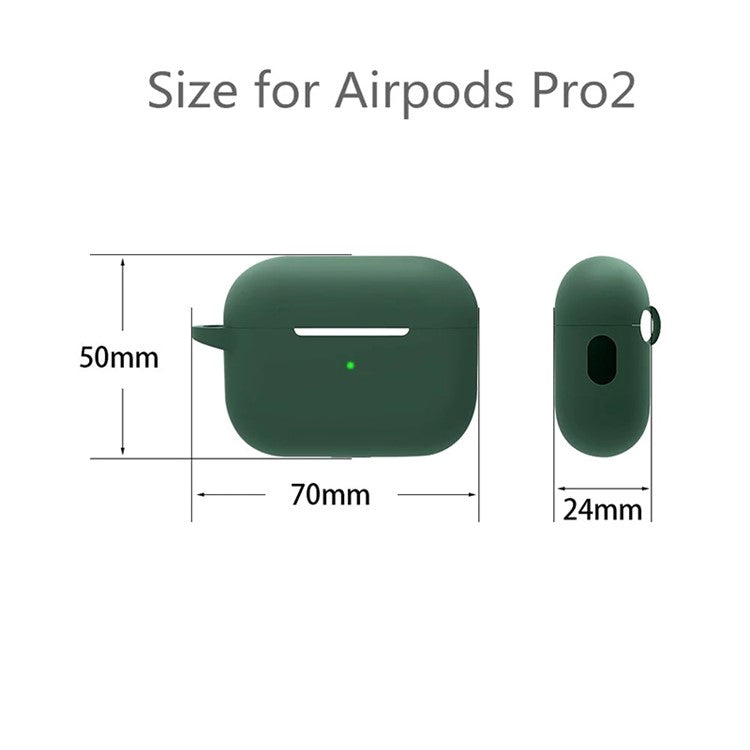 For AirPods Pro 2 Bluetooth Earphone Soft Silicone Protective Case Drop-proof Cover with Anti-lost Buckle - White