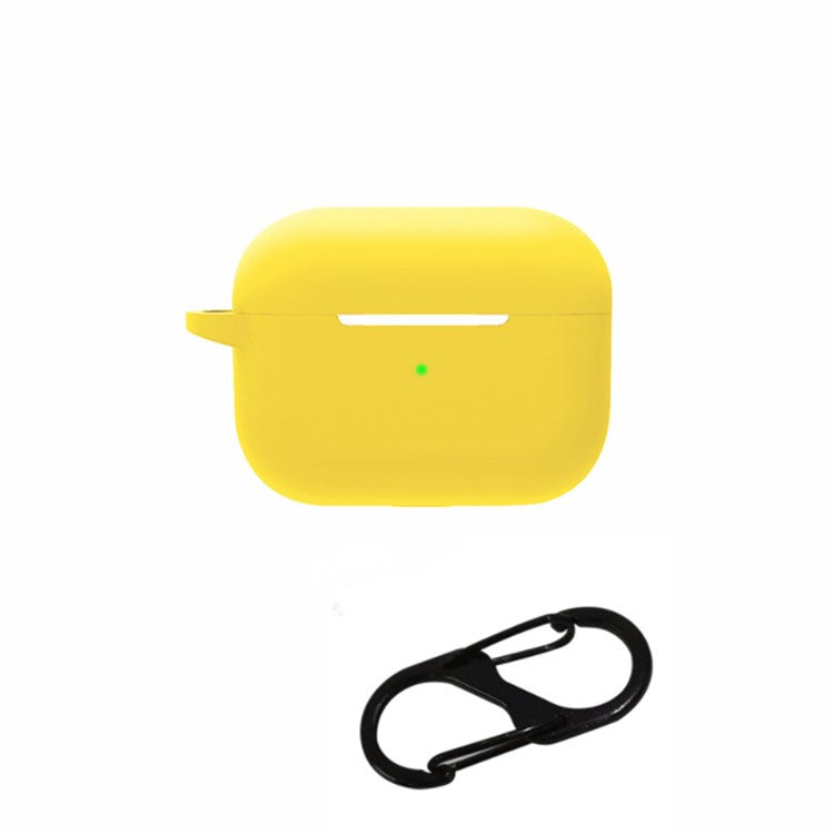 For AirPods Pro 2 Bluetooth Earphone Soft Silicone Protective Case Drop-proof Cover with Anti-lost Buckle - Yellow