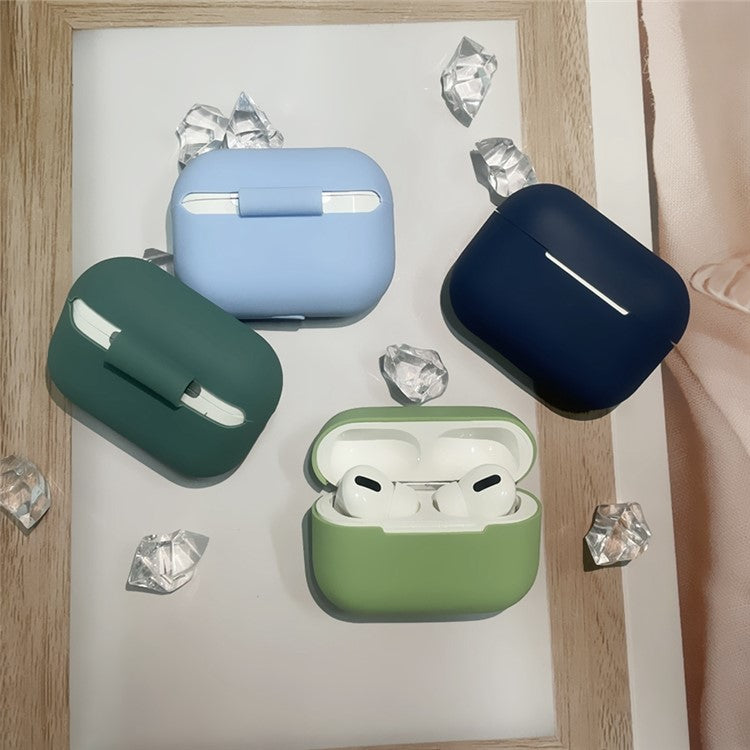 Solid Color Earbuds Silicone Case for Apple AirPods Pro 2, Bluetooth Earbuds Anti-scratch Protective Cover - Matcha Green