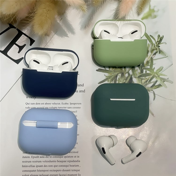 Solid Color Earbuds Silicone Case for Apple AirPods Pro 2, Bluetooth Earbuds Anti-scratch Protective Cover - Matcha Green