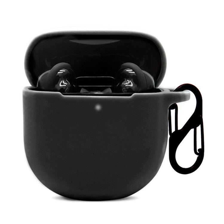 For Bose Quiet Comfort Earbuds II Protective Case Wireless Noise-canceling Headset Silicone Cover with Anti-Loss Hanging Buckle - Black