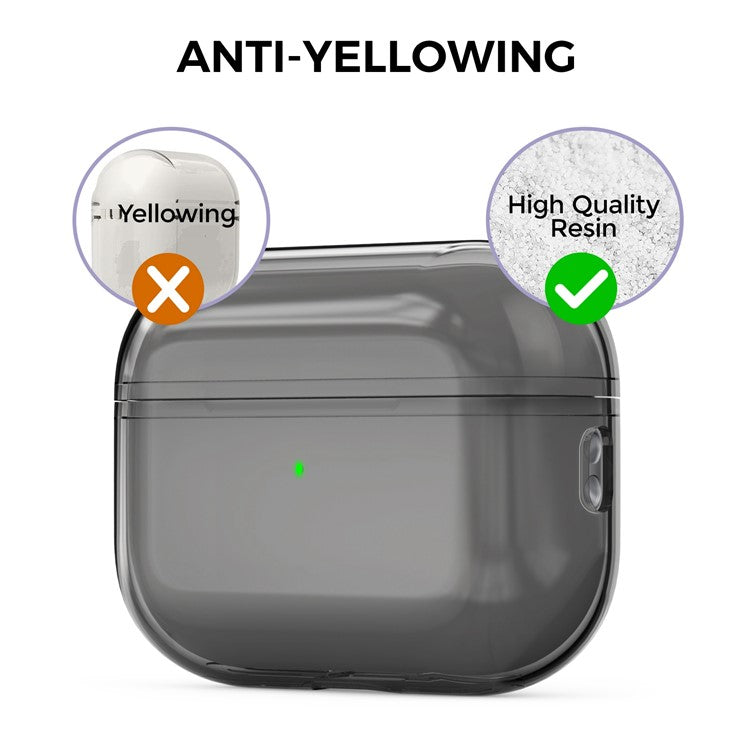 AHASTYLE WG94 For Apple AirPods Pro 2 Transparent TPU Earphone Case Bluetooth Earbud Charging Case Anti-scratch Cover with Hand Strap - Transparent Grey