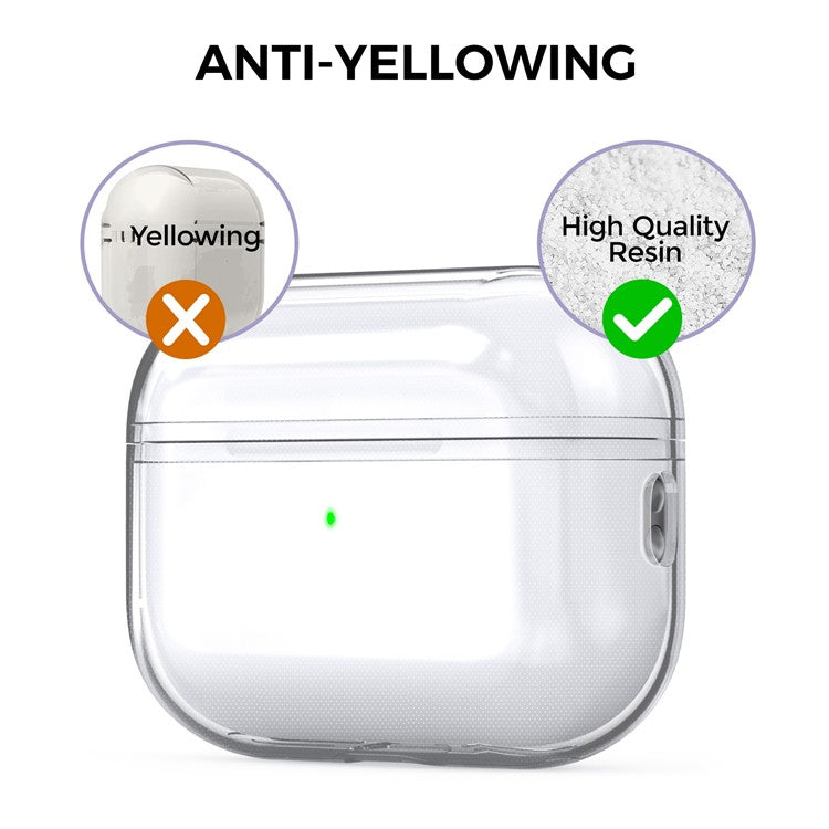 AHASTYLE WG94 For Apple AirPods Pro 2 Transparent TPU Earphone Case Bluetooth Earbud Charging Case Anti-scratch Cover with Hand Strap - Transparent