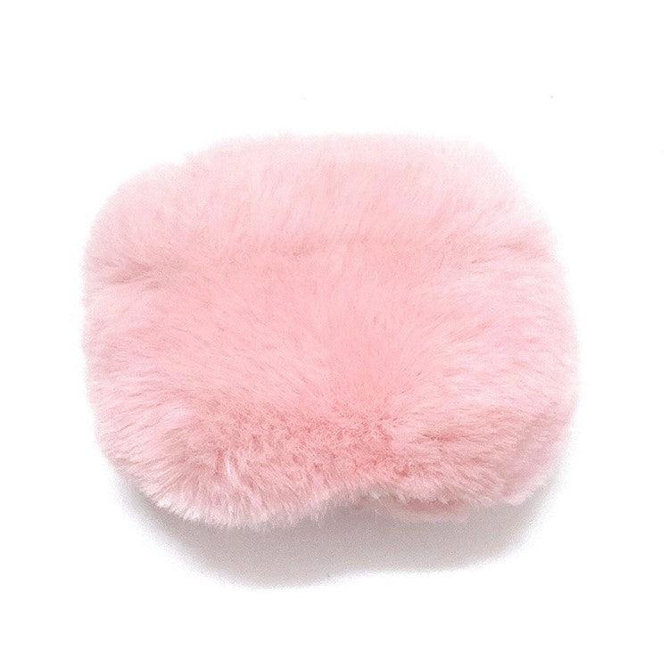 For Apple AirPods Pro 2 Fake Fur Winter Earphone Case Bluetooth Earbud Fluffy Soft Protective Cover - Pink