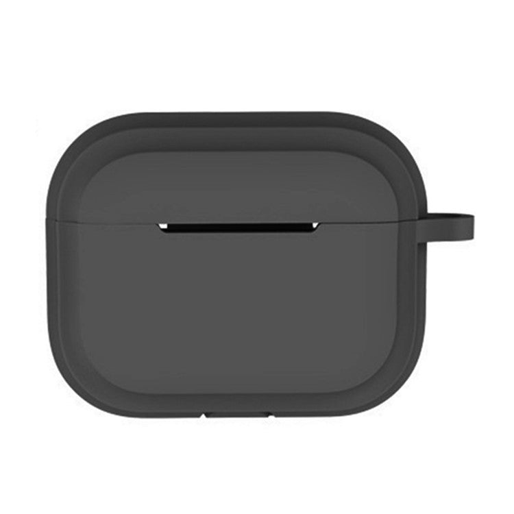 For AirPods Pro 2 Earphone Case Shock Resistant Soft Silicone Cover with Anti-Lost Carabiner - Black