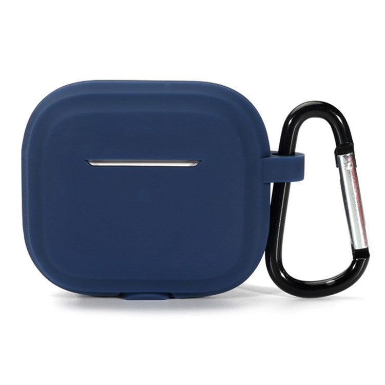 For AirPods Pro 2 Earphone Case Shock Resistant Soft Silicone Cover with Anti-Lost Carabiner - Midnight Blue