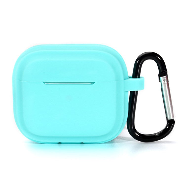 For AirPods Pro 2 Earphone Case Shock Resistant Soft Silicone Cover with Anti-Lost Carabiner - Mint Green