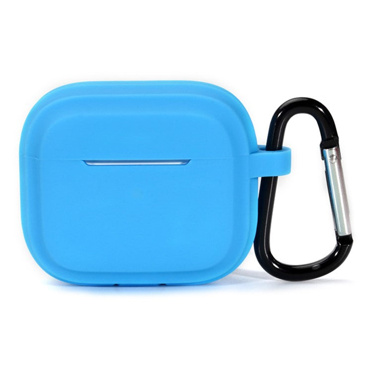 For AirPods Pro 2 Earphone Case Shock Resistant Soft Silicone Cover with Anti-Lost Carabiner - Sky Blue