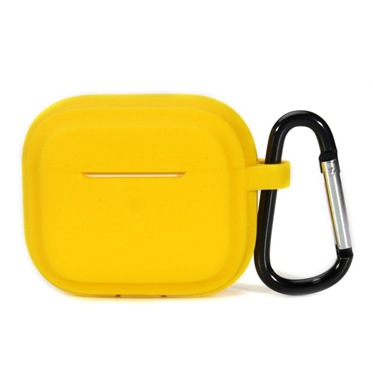 For AirPods Pro 2 Earphone Case Shock Resistant Soft Silicone Cover with Anti-Lost Carabiner - Yellow