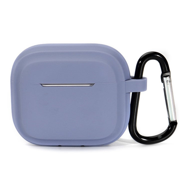 For AirPods Pro 2 Earphone Case Shock Resistant Soft Silicone Cover with Anti-Lost Carabiner - Grey Blue