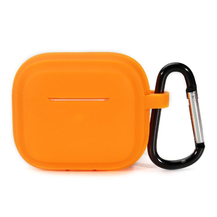 For AirPods Pro 2 Earphone Case Shock Resistant Soft Silicone Cover with Anti-Lost Carabiner - Orange