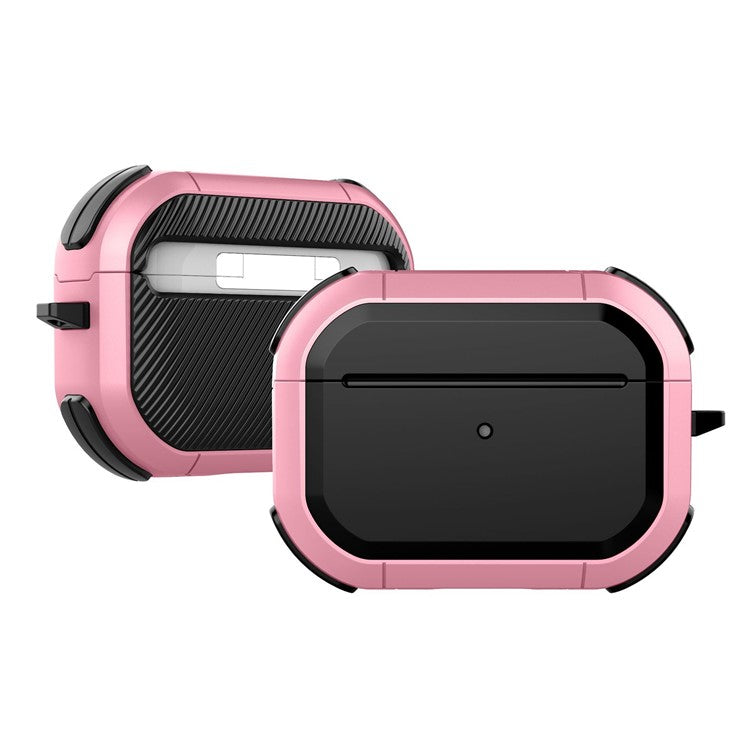 For AirPods Pro (Gen 2) (USB-C) / Pro 2 Bluetooth Earphone Protective Case TPU+PC Anti-drop Cover with Ring Buckle - Pink