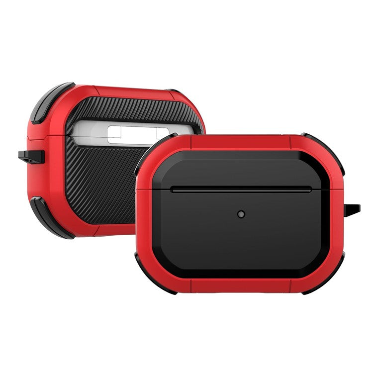 For AirPods Pro (Gen 2) (USB-C) / Pro 2 Bluetooth Earphone Protective Case TPU+PC Anti-drop Cover with Ring Buckle - Red