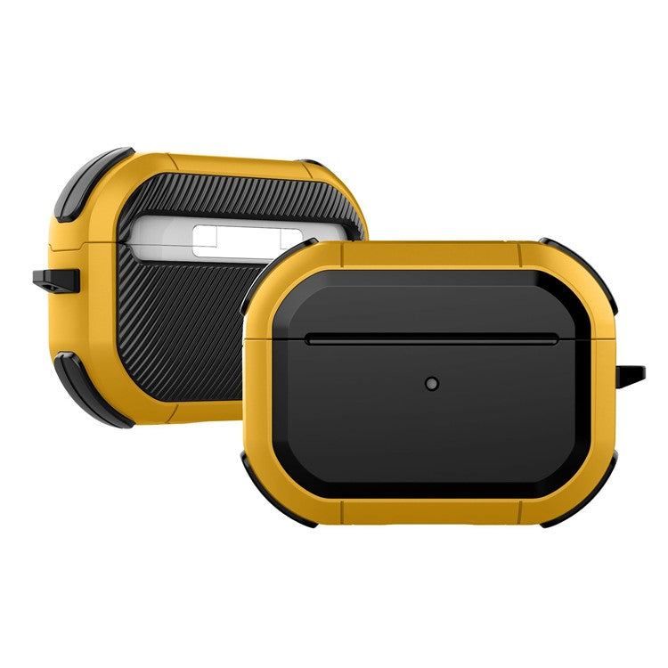 For AirPods Pro (Gen 2) (USB-C) / Pro 2 Bluetooth Earphone Protective Case TPU+PC Anti-drop Cover with Ring Buckle - Yellow