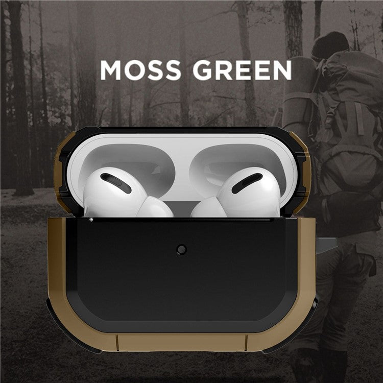 For AirPods Pro (Gen 2) (USB-C) / Pro 2 Bluetooth Earphone Protective Case TPU+PC Anti-drop Cover with Ring Buckle - Army Green