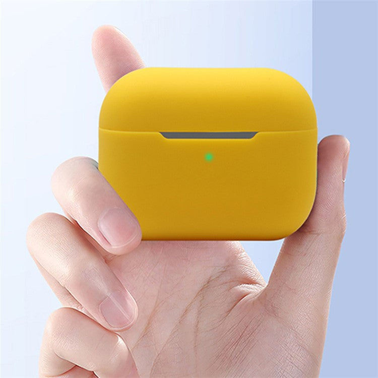 For Apple AirPods Pro 2 Silicone Case Bluetooth Earphone Anti-drop Cover + Hand Strap + Watch Band Earbud Holder + Storage Box - Yellow