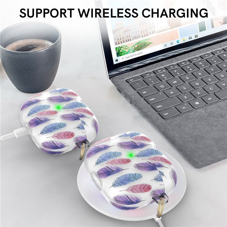 AHASTYLE PT142-3 for Apple AirPods 3 Anti-drop Earphone Case Pattern Printing Earbud Charging Box Two-Piece Design TPU Cover with Carabiner - Dessert