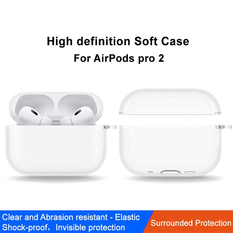 IMAK UX-5 Series for AirPods Pro 2 Transparent Wireless Earphone Case Anti-dust Flexible TPU Protective Skin Cover