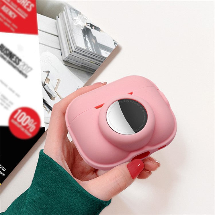 Silicone Case for Apple AirPods Pro 2 and for Apple AirTag, 2-in-1 Anti-drop Earphone Locator Protective Cover with Strap - Noctilucent Green