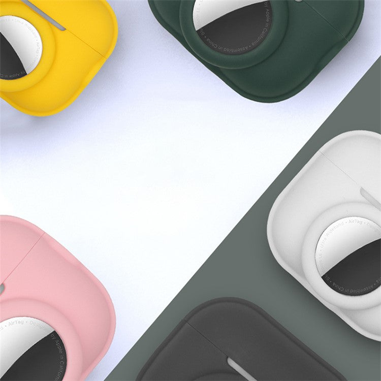 Silicone Case for Apple AirPods Pro 2 and for Apple AirTag, 2-in-1 Anti-drop Earphone Locator Protective Cover with Strap - Noctilucent Green