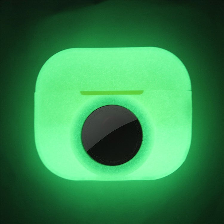 Silicone Case for Apple AirPods Pro 2 and for Apple AirTag, 2-in-1 Anti-drop Earphone Locator Protective Cover with Strap - Noctilucent Green