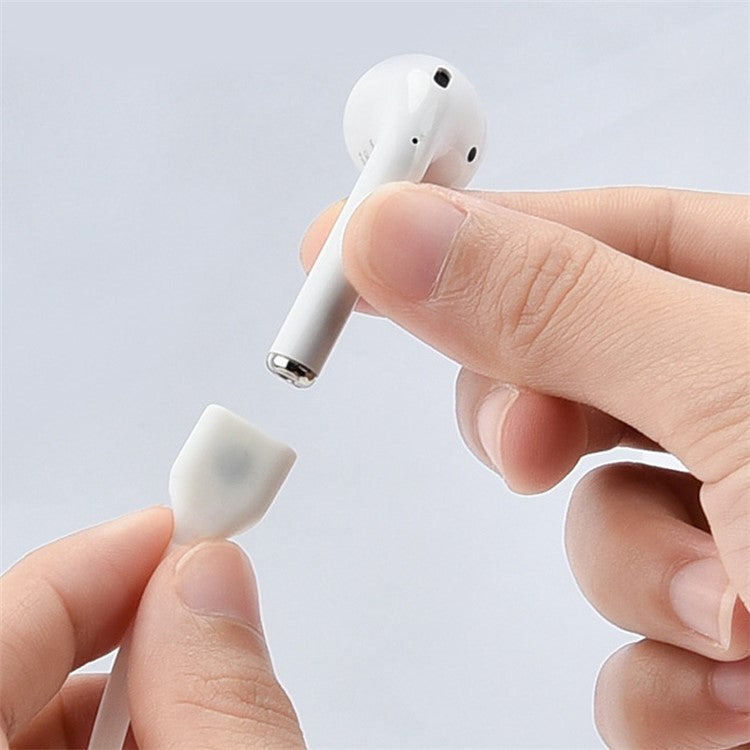 Silicone Case for Apple AirPods Pro 2, Earbuds Charging Case Anti-drop Cover with Storage Box and Earphone Magnetic Anti-lost Rope Strap - White