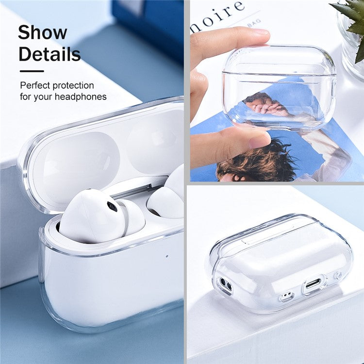 For AirPods Pro (Gen 2) (USB-C) / Pro 2 Transparent PC Protective Case Wireless Earphone Anti-dust Anti-drop Cover