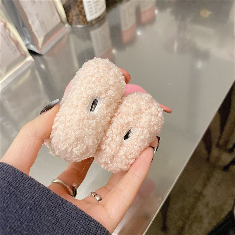 For AirPods with Charging Case (2016)  /  (2019)  /  AirPods with Wireless Charging Case (2019) Soft Fluff TPU Protective Cover Lovely Bowknot Earphone Anti-drop Case with Ring Buckle