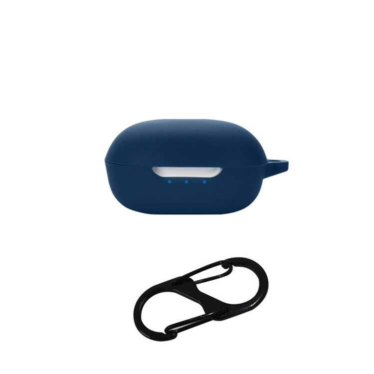 For JBL T280TWS X2 Silicone Sleeve TWS Bluetooth Earphone Anti-drop Protective Cover Case with Anti-lost Buckle - Dark Blue