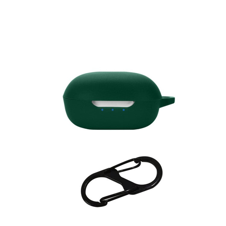 For JBL T280TWS X2 Silicone Sleeve TWS Bluetooth Earphone Anti-drop Protective Cover Case with Anti-lost Buckle - Dark Green