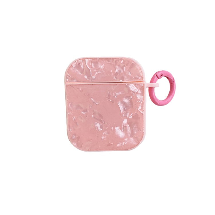 For Apple AirPods with Charging Case (2016) / (2019) / AirPods with Wireless Charging Case (2019) TPU Protective Cover Shell Pattern Earphone Anti-drop Case - Pink