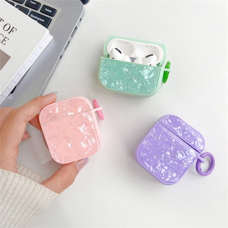 For Apple AirPods with Charging Case (2016) / (2019) / AirPods with Wireless Charging Case (2019) TPU Protective Cover Shell Pattern Earphone Anti-drop Case - Pink