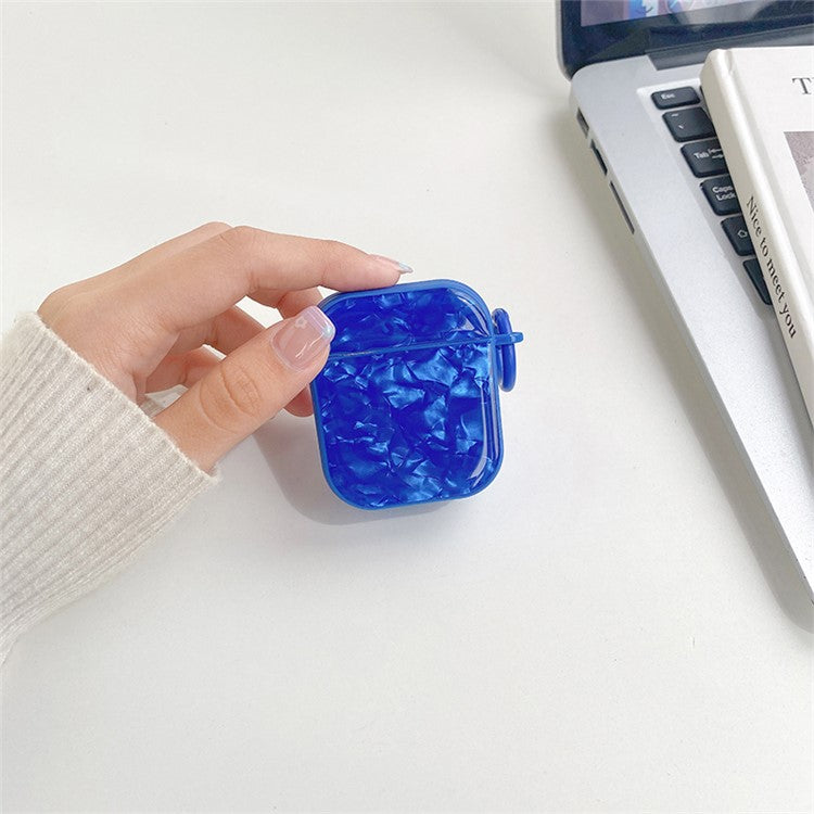 For Apple AirPods with Charging Case (2016) / (2019) / AirPods with Wireless Charging Case (2019) TPU Protective Cover Shell Pattern Earphone Anti-drop Case - Blue