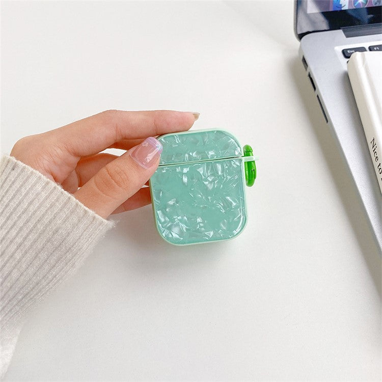 For Apple AirPods with Charging Case (2016) / (2019) / AirPods with Wireless Charging Case (2019) TPU Protective Cover Shell Pattern Earphone Anti-drop Case - Green