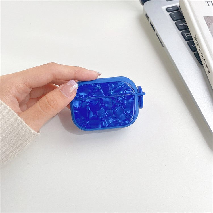 For Apple AirPods Pro TPU Protective Cover Shell Pattern Bluetooth Earphone Anti-scratch Anti-drop Case - Blue