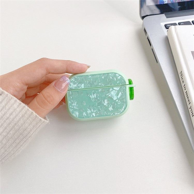 For Apple AirPods Pro TPU Protective Cover Shell Pattern Bluetooth Earphone Anti-scratch Anti-drop Case - Green