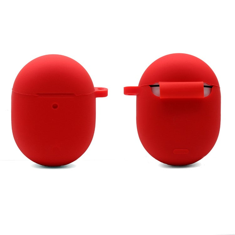 For Google Pixel Buds Pro Silicone Protective Sleeve Bluetooth Earphone Anti-drop Cover with Anti-lost Buckle - Red