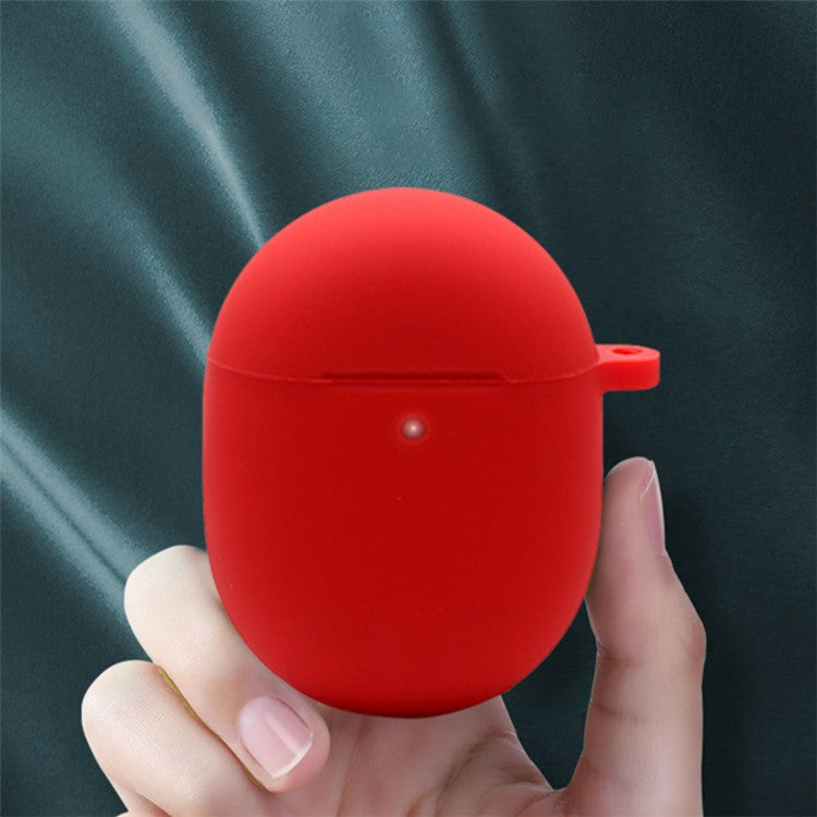 For Google Pixel Buds Pro Silicone Protective Sleeve Bluetooth Earphone Anti-drop Cover with Anti-lost Buckle - Red