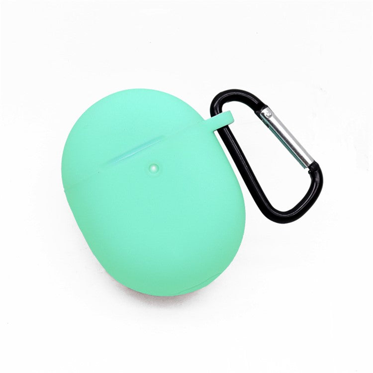 For Google Pixel Buds Pro Silicone Protective Sleeve Bluetooth Earphone Anti-drop Cover with Anti-lost Buckle - Mint Green